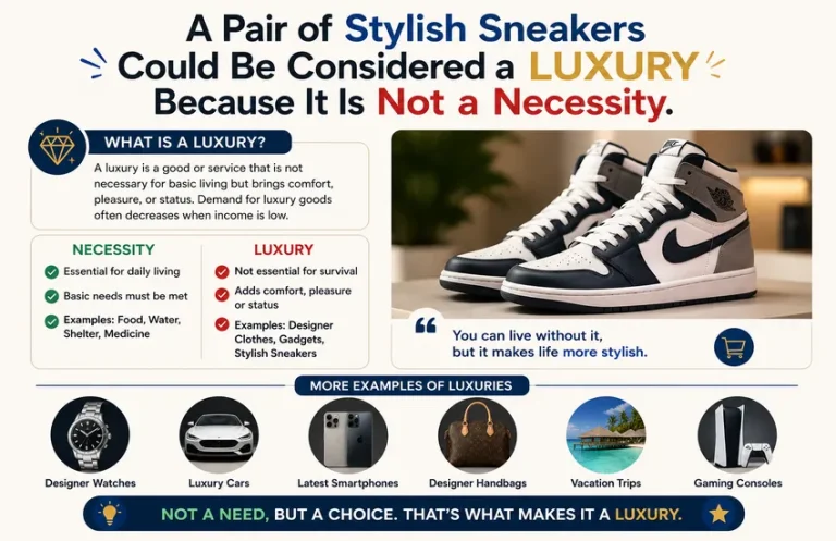 a pair of stylish sneakers could be considered a because it is not a necessity.